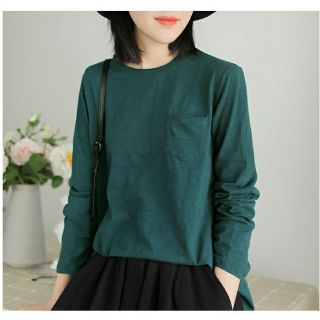 áo thun dài tay nữ trơn màu vải cotton có nhiều màu