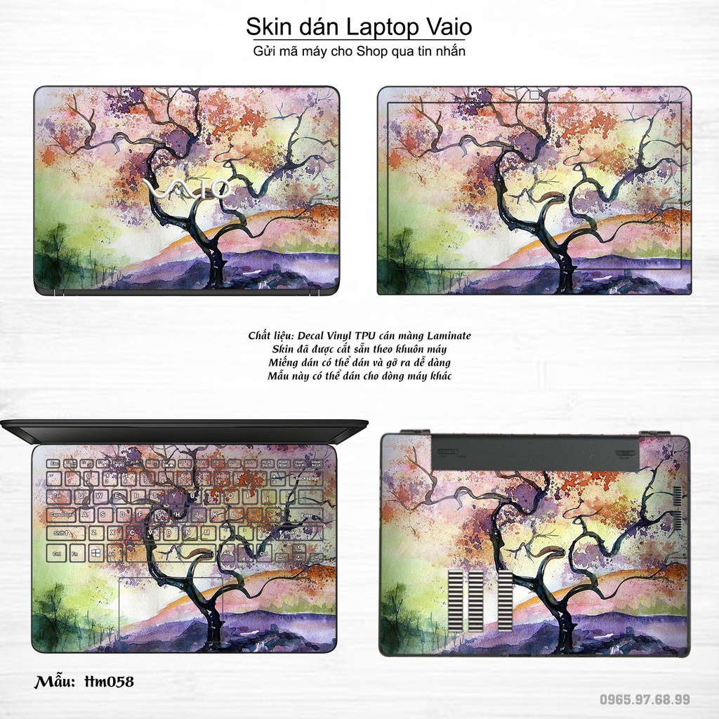 Skin dán Laptop Sony Vaio in hình Tranh thủy mặc _nhiều mẫu 3 (inbox mã máy cho Shop)