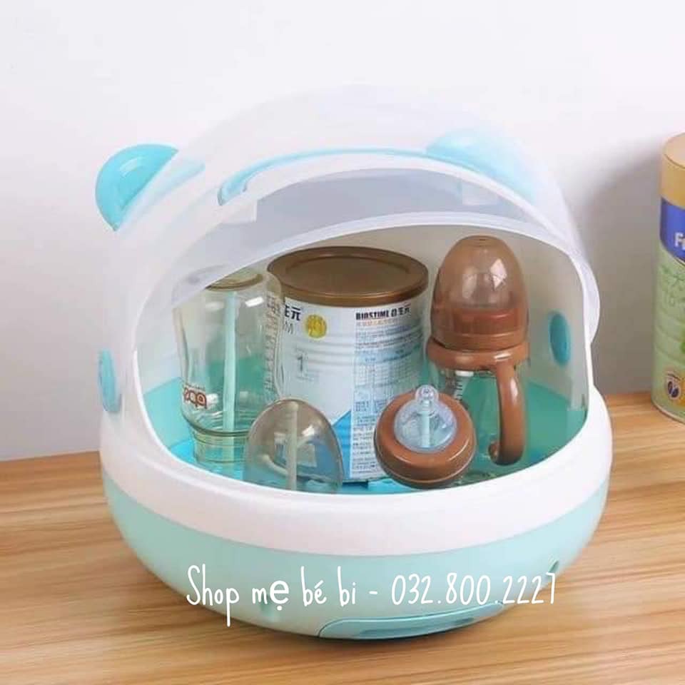 Khay/ Giá Úp Bình Sữa, Đồ Dùng Hình Gấu Khoang Rộng Vệ Sinh Cho Bé