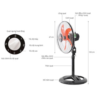 Quạt lỡ Senko LTS106A đen cam