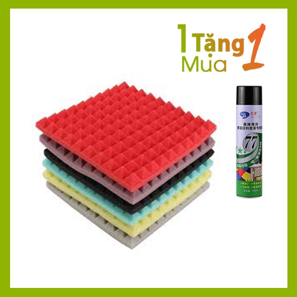 10 Tấm  xốp cách âm dán phòng nhạc TẶNG KÈM Keo dán dạng xịt không mùi không màu