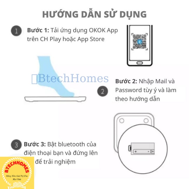 [Freeship] Cân Điện Tử Kết Nối Bluetooth Đo 8 Chỉ Số Cơ Thể Cân Điện Tử Thông Mình Kết Nối Bluetooth Đa Chức Năng