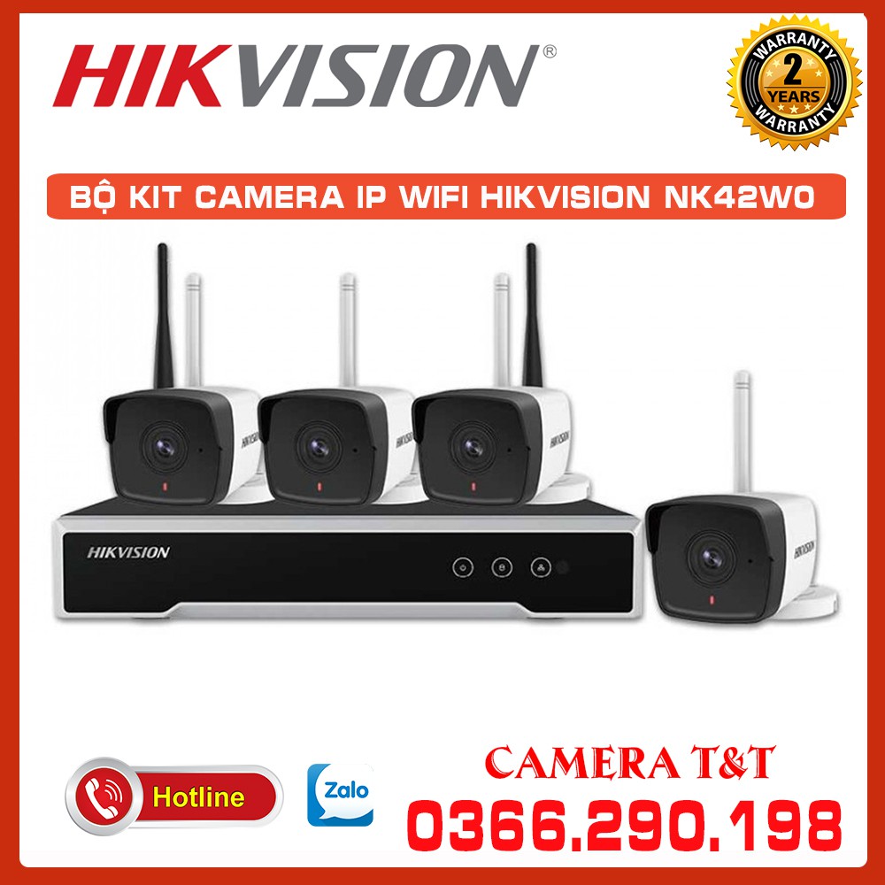 [NHẬP MÃ GIẢM GIÁ] BỘ KIT CAMERA WIFI KHÔNG DÂY HIKVISION NK42W0 - HÀNG CHÍNH HÃNG - BẢO HÀNH TOÀN QUỐC