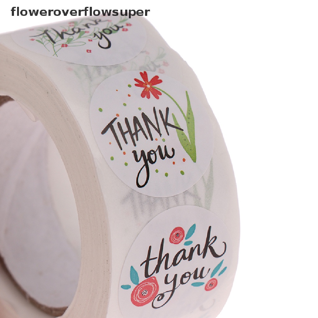 Cuộn 500 Nhãn Dán Tròn In Chữ Thank You Dùng Trang Trí Quà Tặng