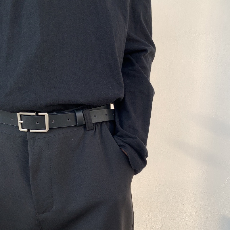 Thắt Lưng Nam Unisex Bản Nhỏ BBelt Asta Accessories Màu Đen Đẹp Dây Lưng Da PU Mặt Kim Loại Hàn Quốc - BBelt TO