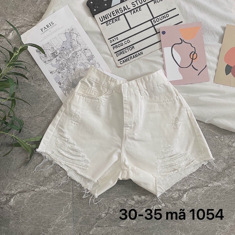 Quần Short Jeans Trắng bigsize Size lớn Nữ 30 đến 35 Ms 1054