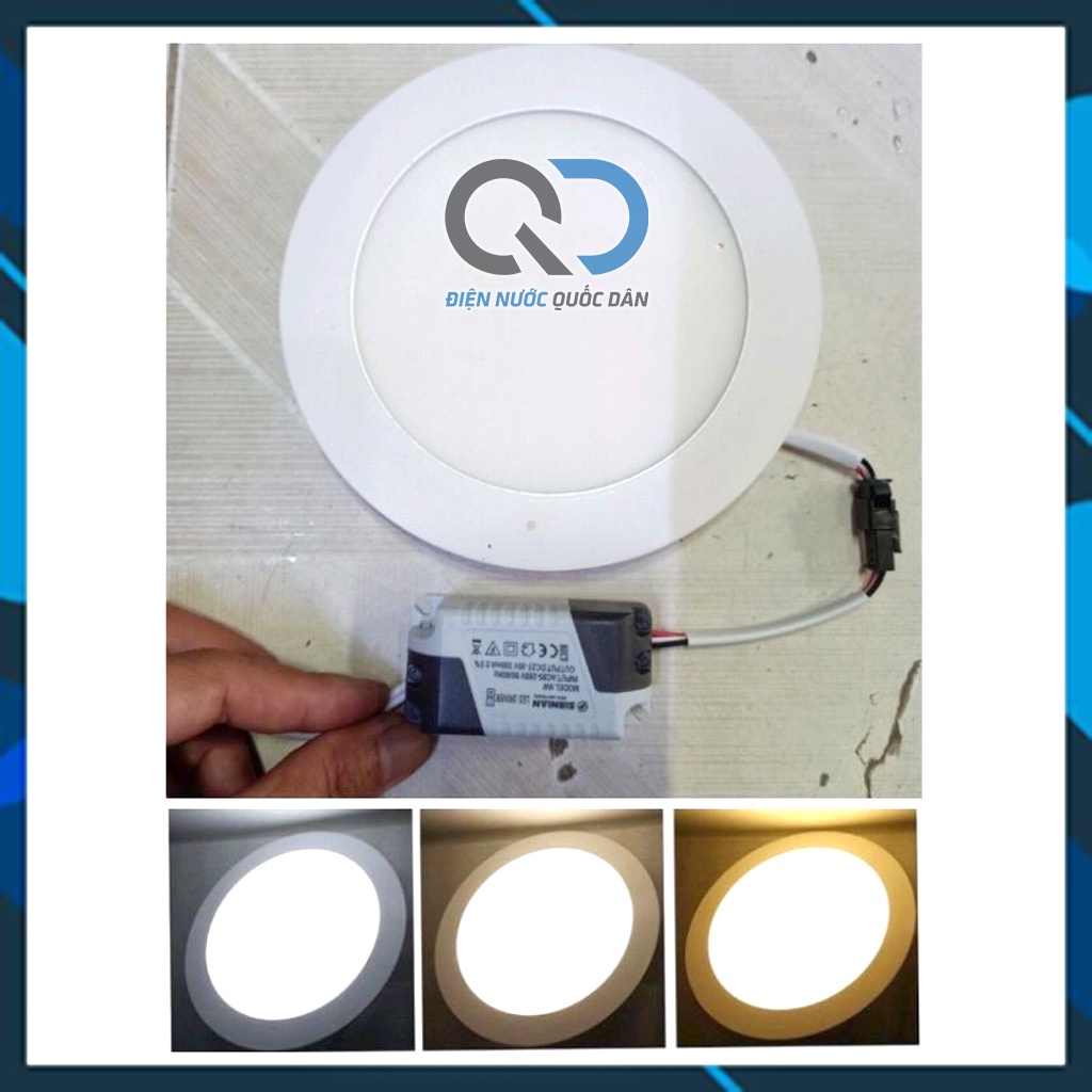 Đèn Led Panel Downlight âm trần 9w 3 chế độ màu dùng chiếu sáng nhà ở văn phòng
