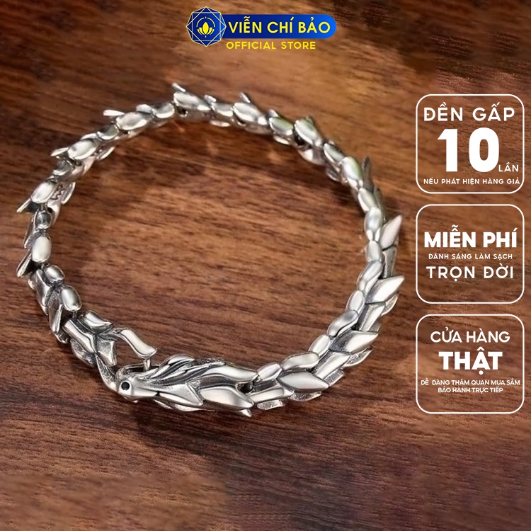 Lắc tay tay nam bạc Xích diệm long cốt chất liệu bạc Thái 925 mạnh mẽ nam tính thương hiệu Viễn Chí Bảo L100408