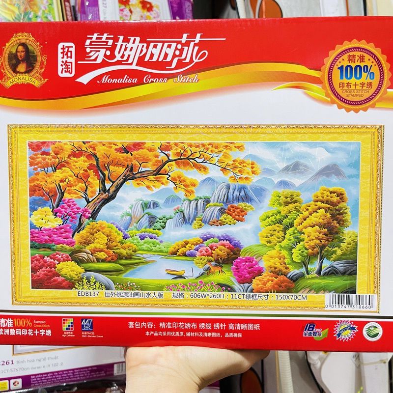 Tranh thêu kín chữ thập Phong Cảnh EDB137 chưa thêu