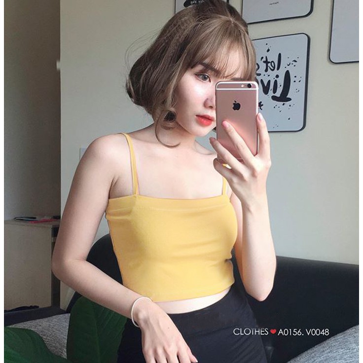 Áo 2 Dây Croptop Body Sexxy Thun Gân Co Dãn Tốt