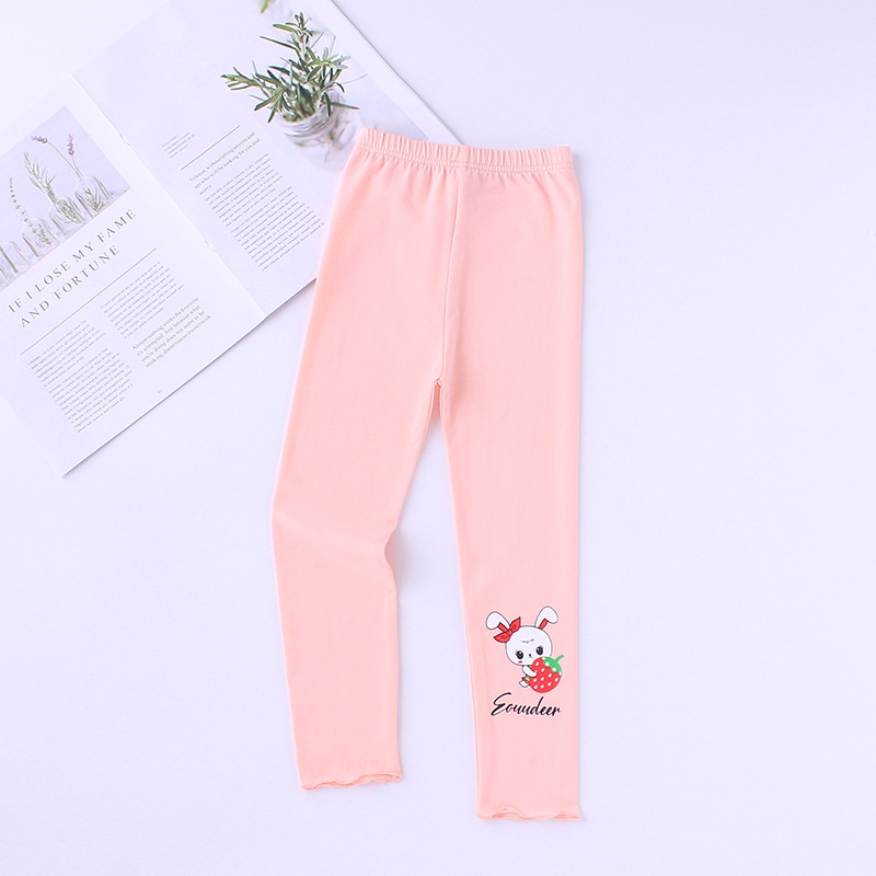 Quần Legging Co Giãn 90-140cm In Họa Tiết Hoạt Hình Phong Cách Hàn Quốc Dành Cho Bé Gái