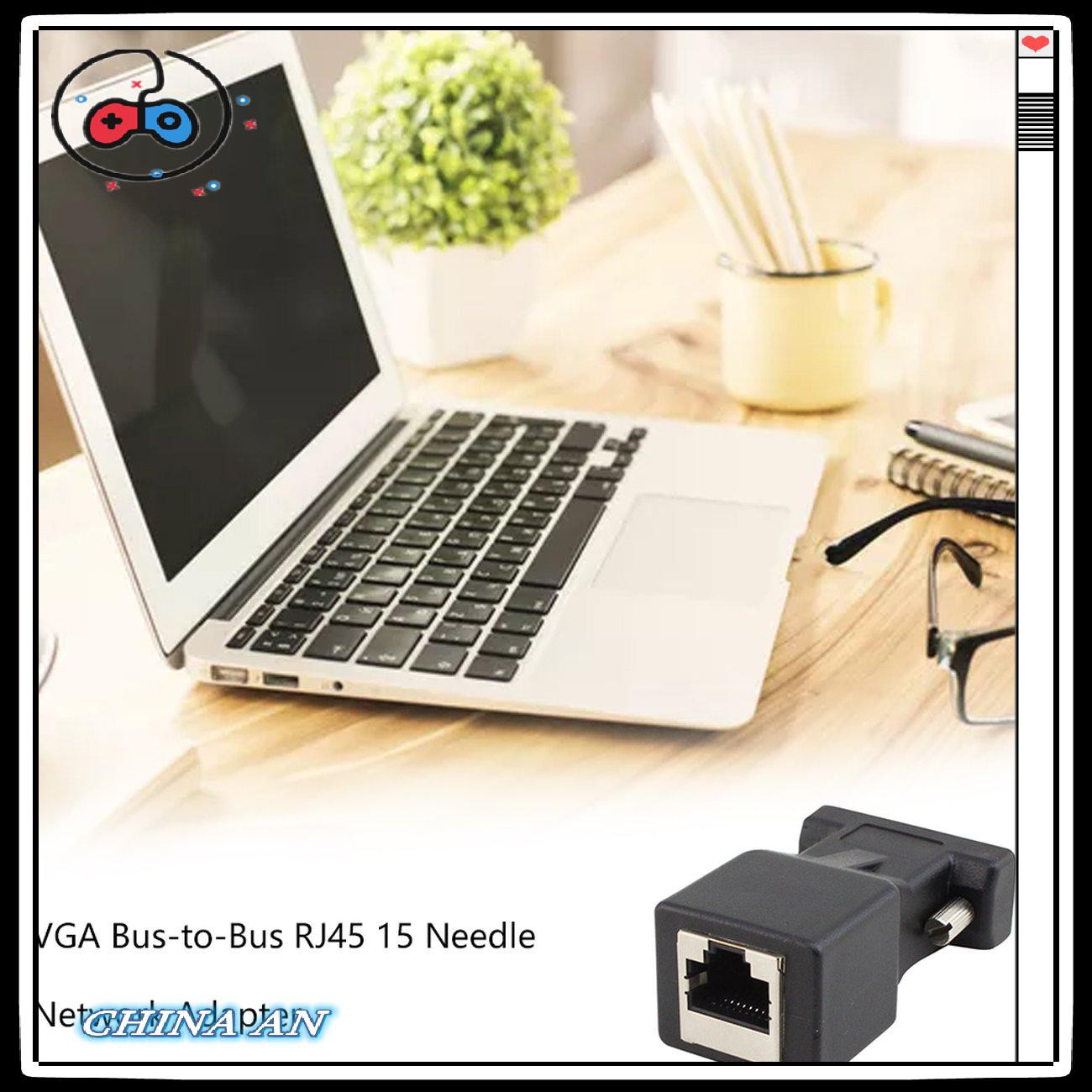 ⚡Hot sản phẩm/Ethernet VGA Male Female To RJ45 15 Pin Network Adapter Connector LAN Extender