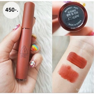Son Kem lì 3CE Velvet Lip Tint màu Taupe -đỏ gạch nâu