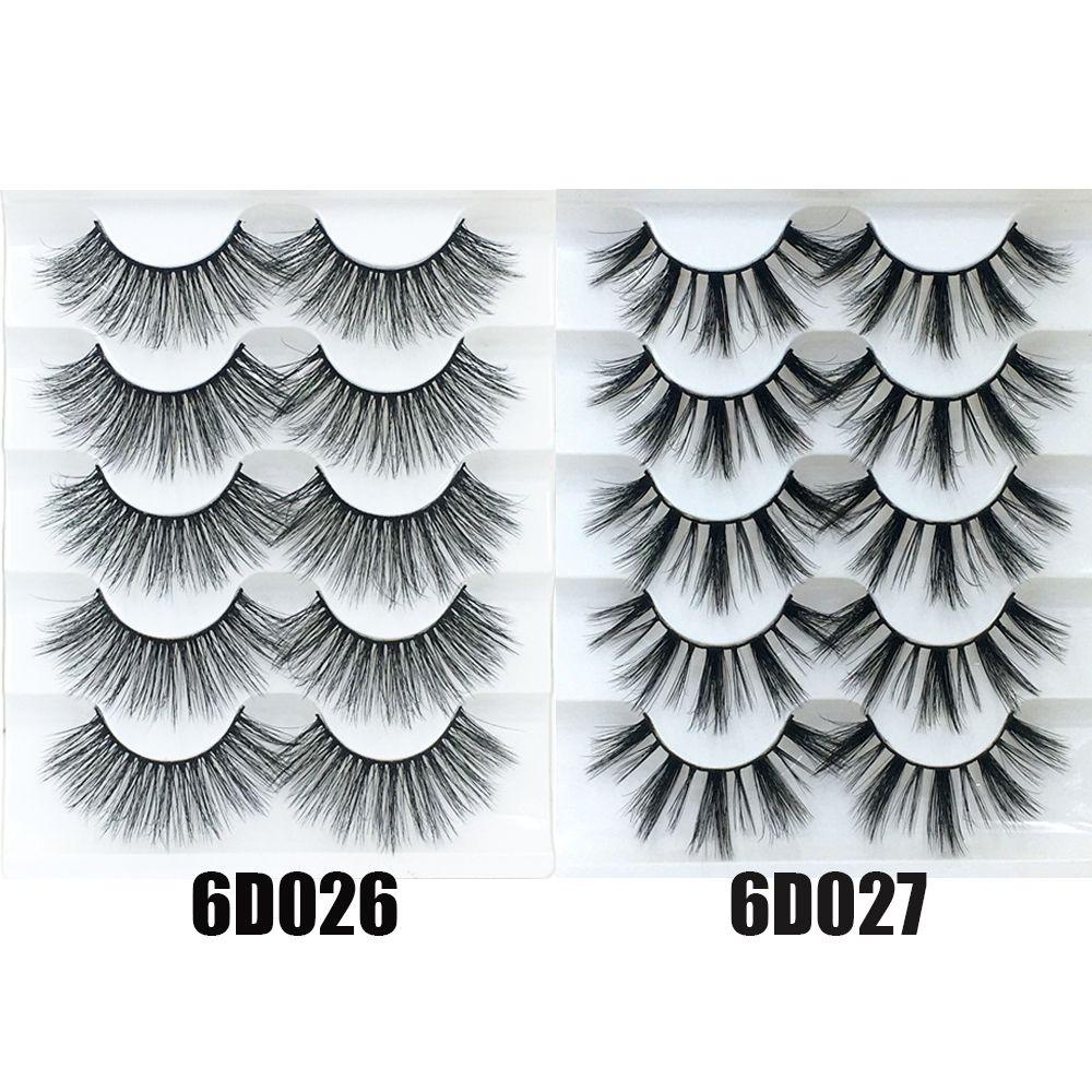 Bộ 5 Cặp Lông Mi Giả Nhiều Lớp 6D Bằng Lông Chồn Nhân Tạo SKONHED