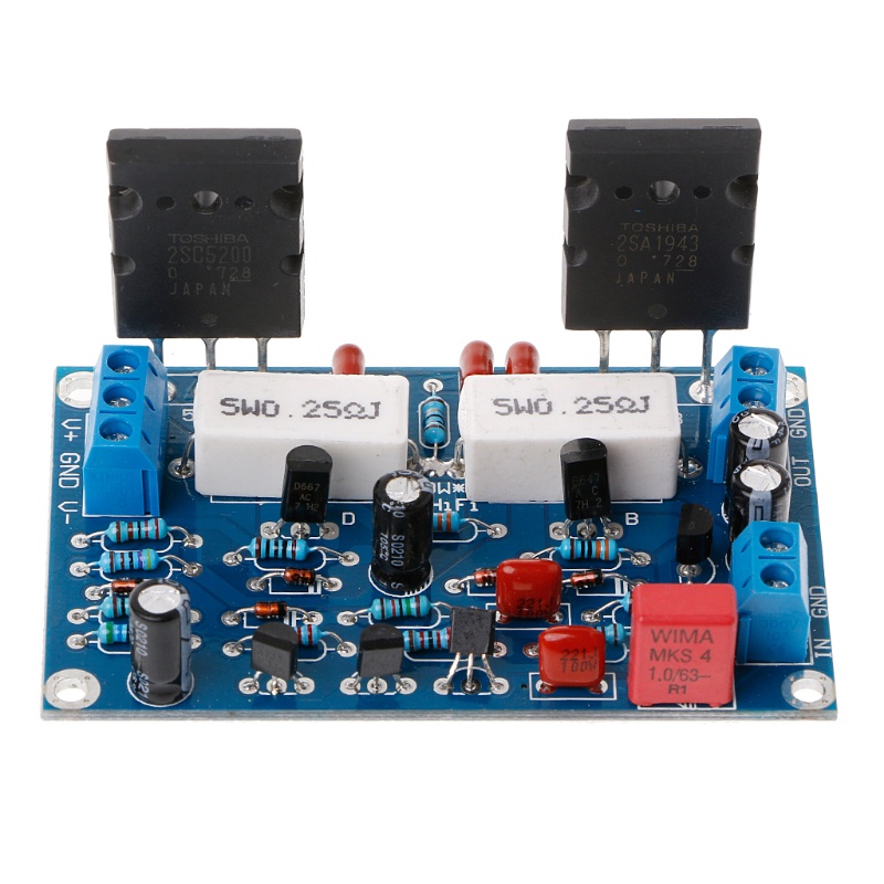 Bảng Mạch Khuếch Đại Âm Thanh HIFI WER 2SC5200 + 2SA1943 Cho DC 35V 100W