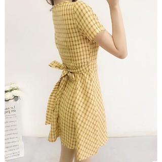 ĐẦM XÒE CỔ V - CÓ BUỘC NƠ LƯNG