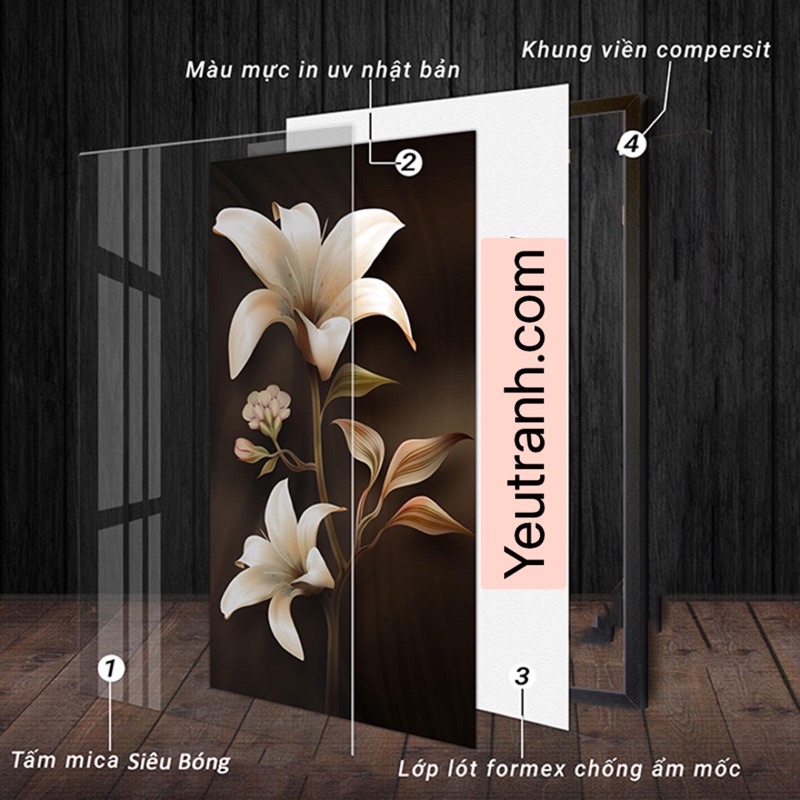 A64 Tranh Treo Tường/ Cao Cấp/ Loại Đẹp Bóng Đẹp Cây Kim tiền