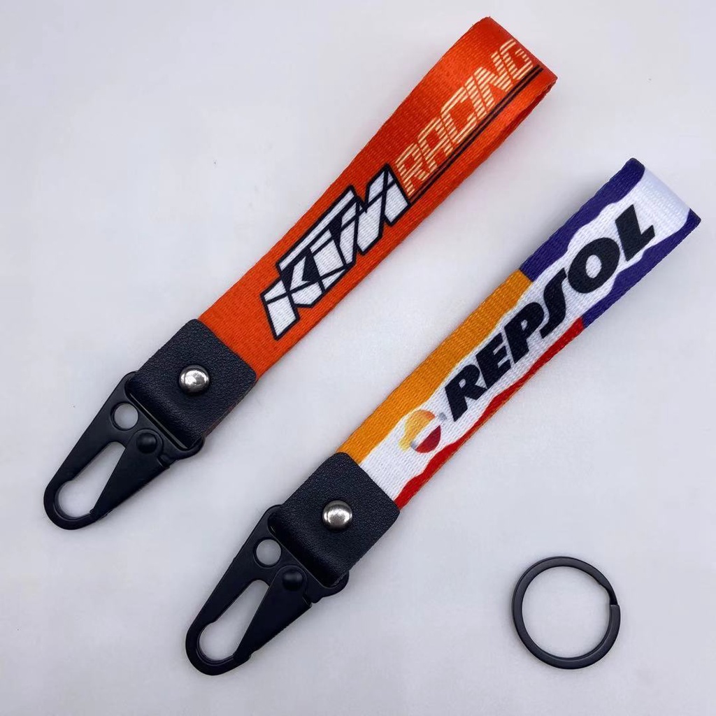 Móc Khóa Xe Máy Vải Satin, Đầu Khóa Đồng Cao Cấp