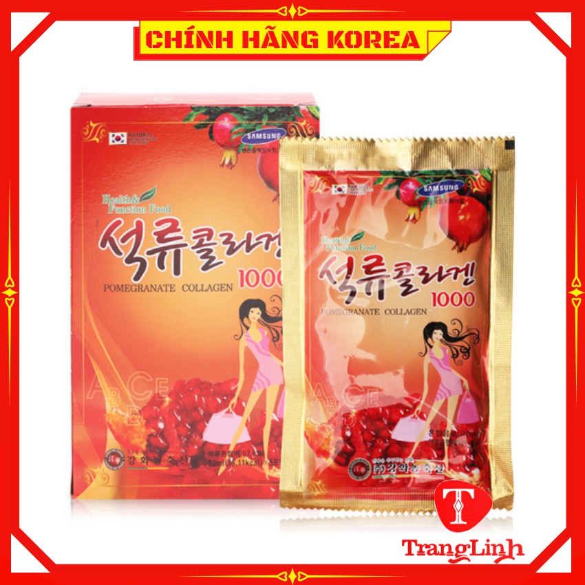 Nước lựu Collagen hàn quốc, hộp 30 gói - Nước ép lựu Kanghwa chính hãng - tranglinhkorea