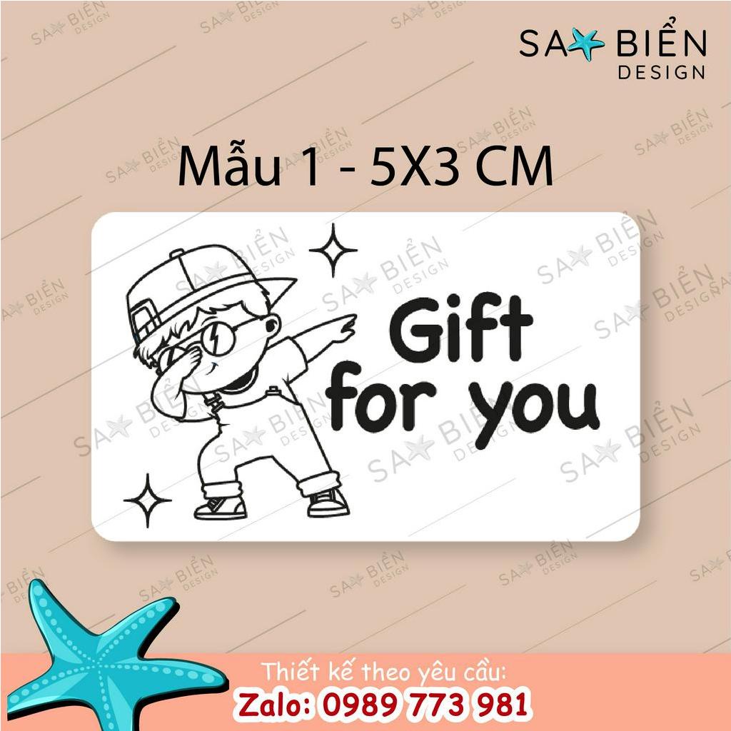 Set 50/100 Tem/Sticker dán mini trang trí niêm phong gói hàng gift for you dễ thương, có keo sẵn. Kích thước 50x30mm.
