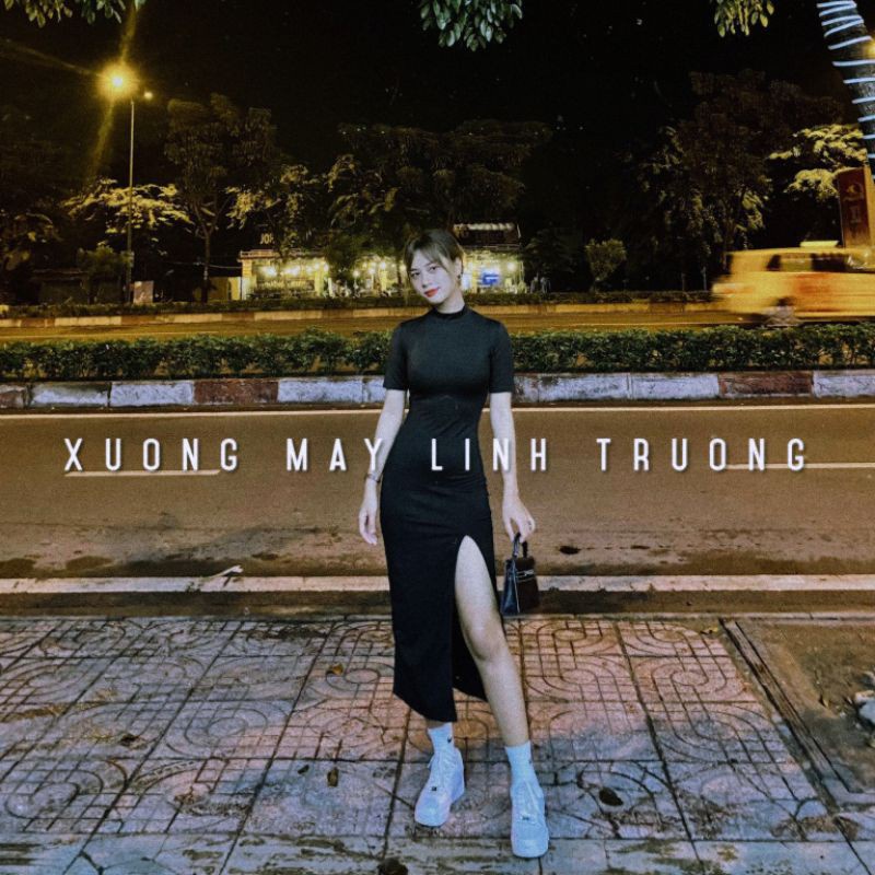 Váy thun body nữ dài tay xẻ tà,đầm ôm body sexy tôn dáng gợi cảm EGIRL (hàng sẵn)