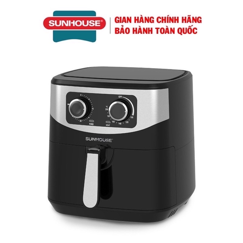 Nồi chiên không dầu 6L SUNHOUSE SHD4062 công suất 1600W