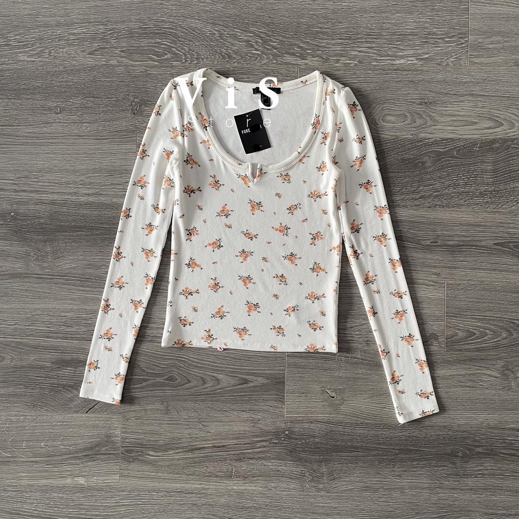 ÁO THUN GÂN NỮ DÁNG ÔM HOA NHÍ
