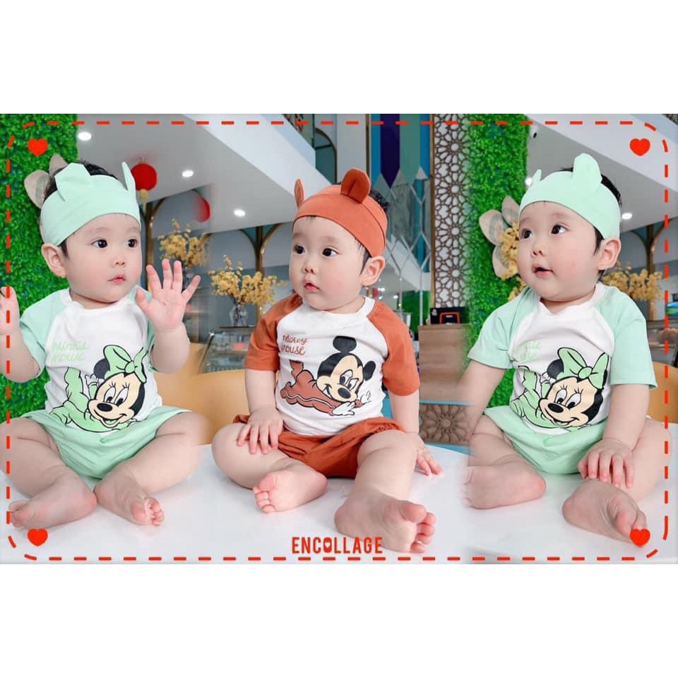 Đồ Bộ Cotton Cộc Tay Cho Bé Minie Mouse [B02-2021] - Babi mama