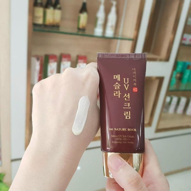 Kem chống nắng ngừa nám nature book, The Nature Book Mesla UV Sun Cream SPF50+ PA+++