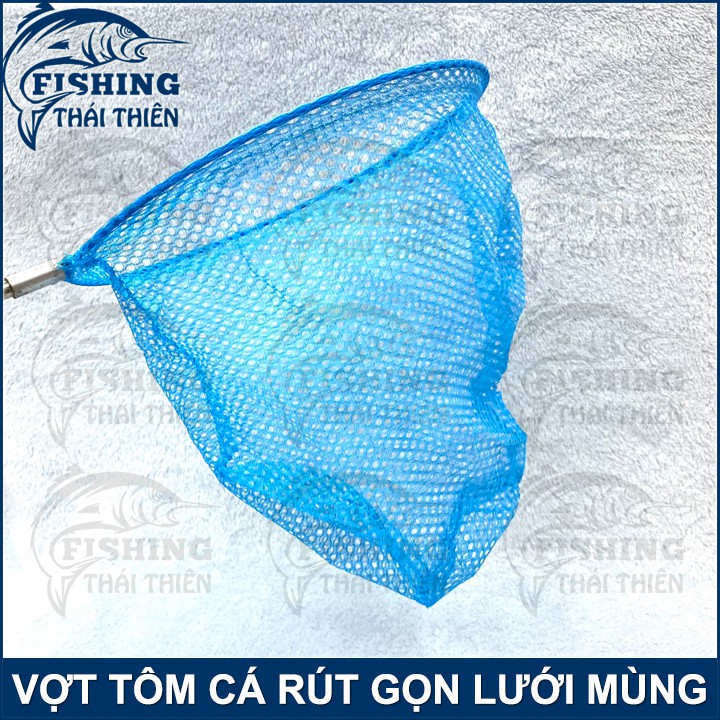 Vợt Cá Vợt Tôm Inox Rút Gọn Lưới Mùng