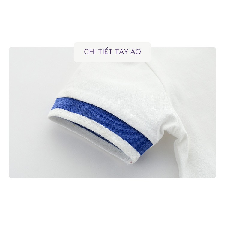 Áo thun Polo cho bé WELLKIDS phong cách thể thao chất cotton hàng xuất Âu Mỹ