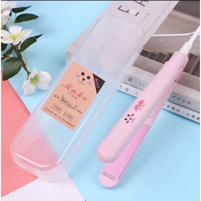 Máy Duỗi Tóc Mini Tạo Kiểu Nhỏ Gọn, Tiện Lợi Tặng Kèm Hộp Đựng Xinh Xắn