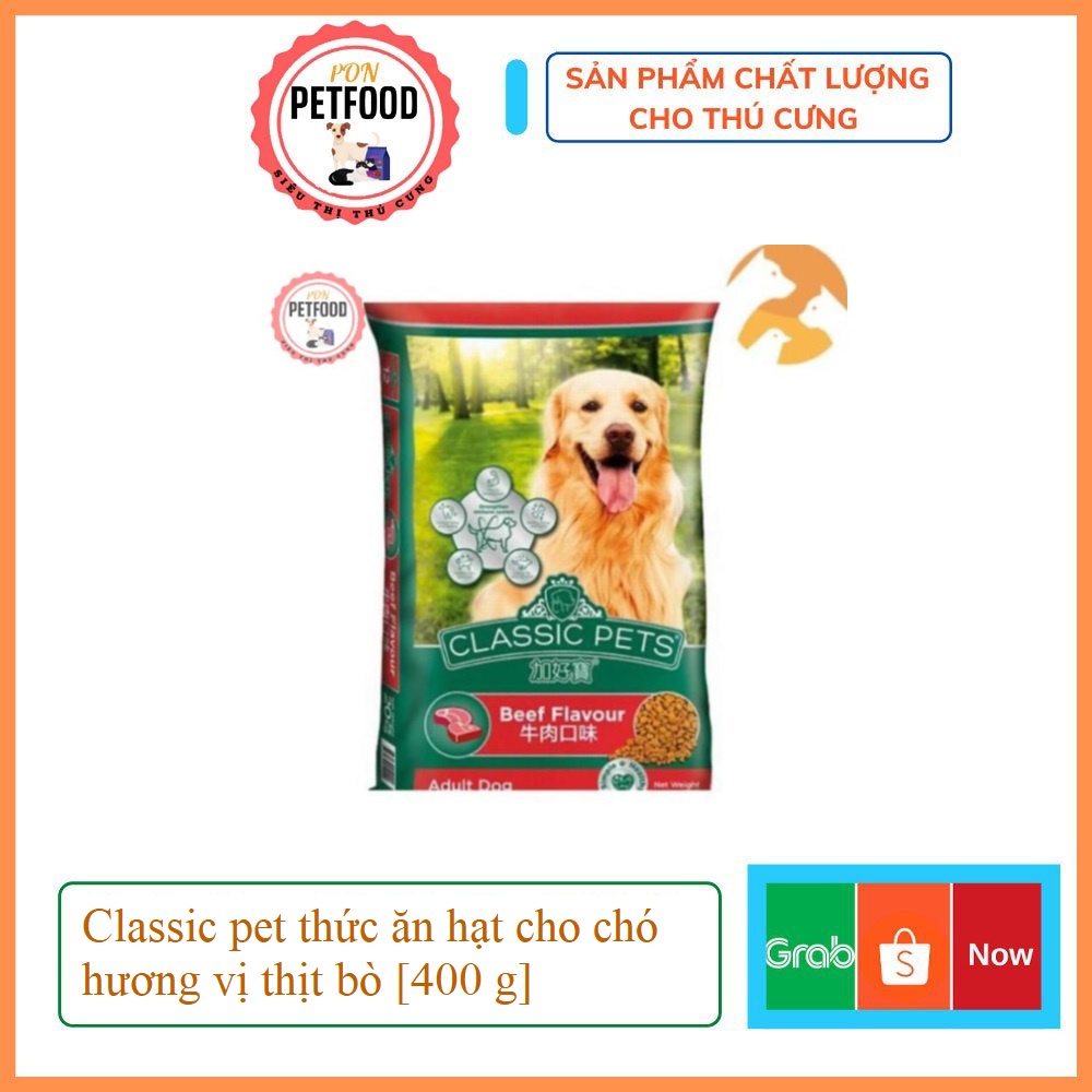 Classic pet thức ăn hạt cho chó hương vị thịt bò [400 g]