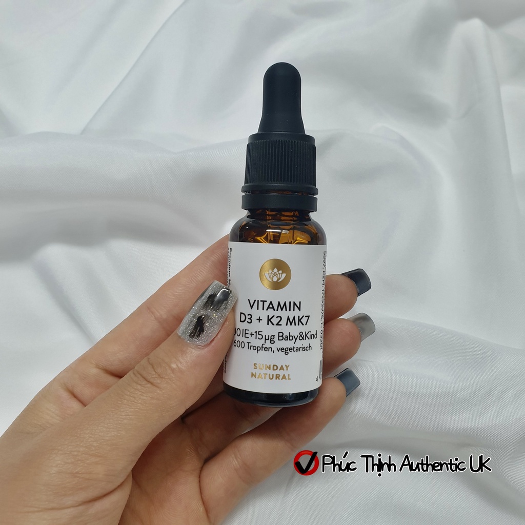 Vitamin D3 Cho Bé D3 K2 MK7 Đức Sunday Natural 20ml Giúp Hấp Thụ Canxi Phát Triển Chiều Cao Tối Ưu Cho Trẻ Từ Sơ Sinh