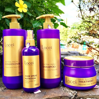 BỘ CHĂM SÓC TÓC CHUYÊN NGHIỆP LACEI TÍM ( Gồm dầu gội, dầu xã, xịt dưỡng, hấp dầu)