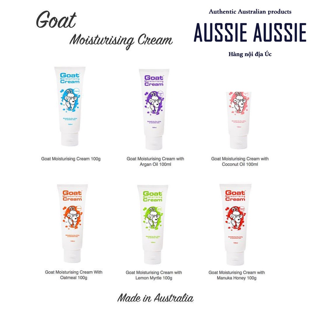 Kem dưỡng ẩm sữa dê Úc Goat Moisturising Cream The Goat Skincare 100ml aussie.vn