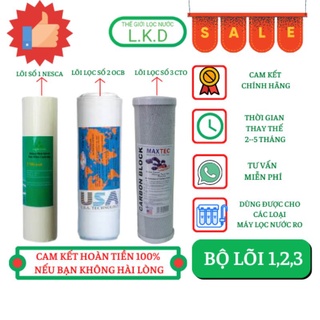 Bộ lõi lọc 1,2,3 Cho Máy Lọc RO