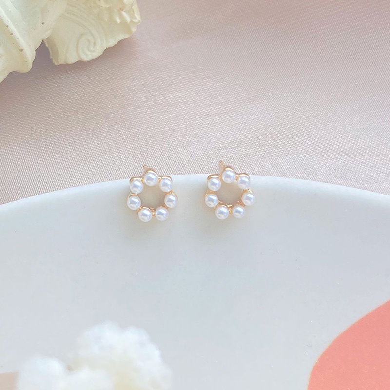 Bông tai tròn đính đá nhân tạo xinh xắn tinh tế