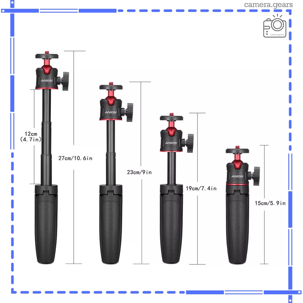 Tripod MT-08 Andoer nhỏ gọn cho điện thoại, máy ảnh, máy quay hành động như gopro, osmo action, sjcam