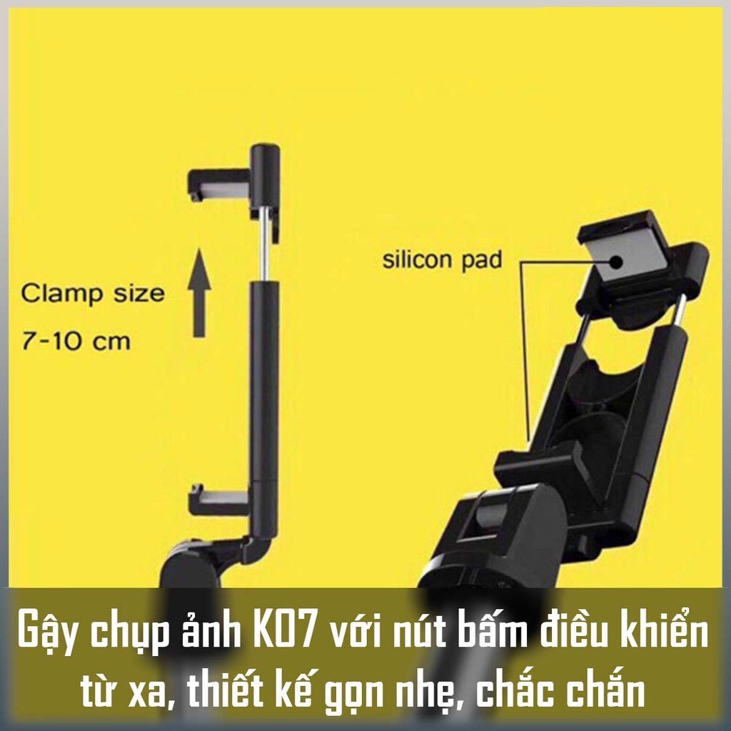 Gậy Chụp Ảnh Tự Sướng Selfie 3 Chân Đứng Tripod K07 - Remote điều khiển từ xa