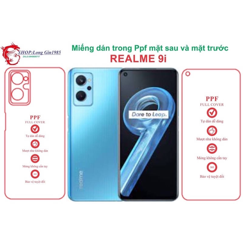 Realme 9i miếng dán trong Ppf mặt sau và mặt trước chống va đập chống trầy xước tốt