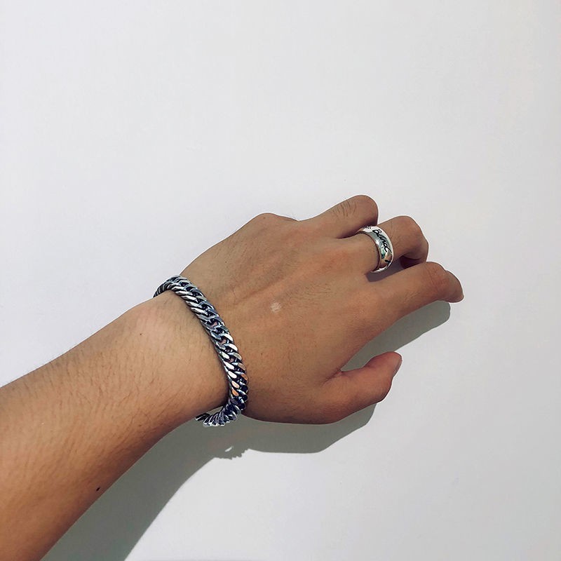 🔥🔥Vòng tay đôi Nam nữ Cuban Thép titan HIPHOP đơn giá Phong cách Hàn quốc Thép titan Không phai màu VT-031 | BigBuy360 - bigbuy360.vn