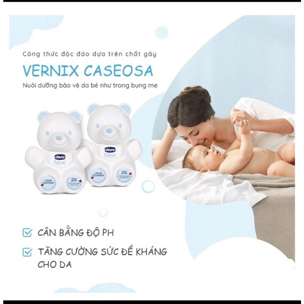 Sữa tắm gội Chicco Natural Sensation gấu Teddy Chicco 300ml/ 500ml