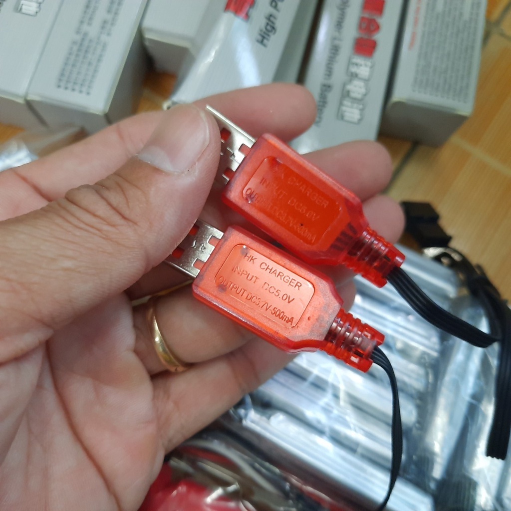 Cáp sạc pin 2S 7.4v 500mAh cổng nối SM-4P dùng sạc pin cho xe mô hình điều khiển từ xa