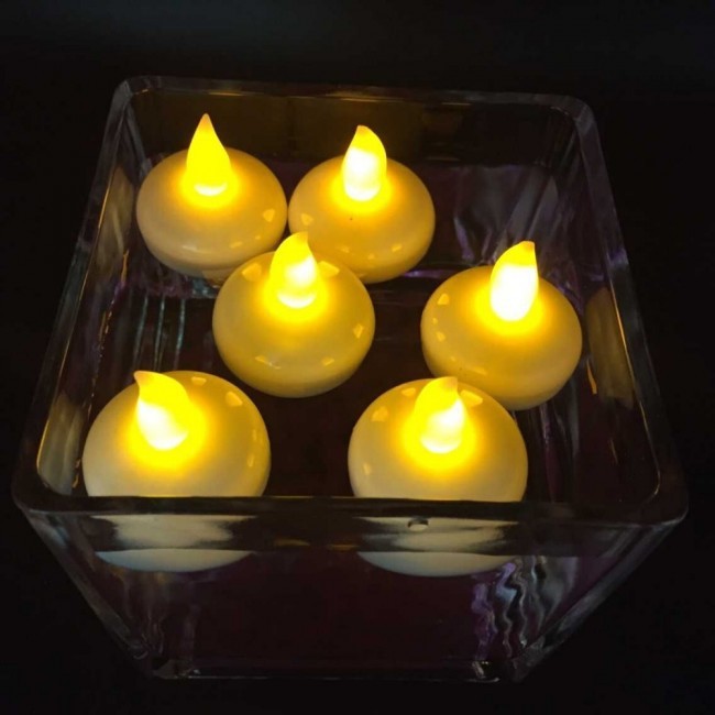 Nến điện tử tealight nổi 12 viên nổi trên nước nến trang trí spa, sự kiện