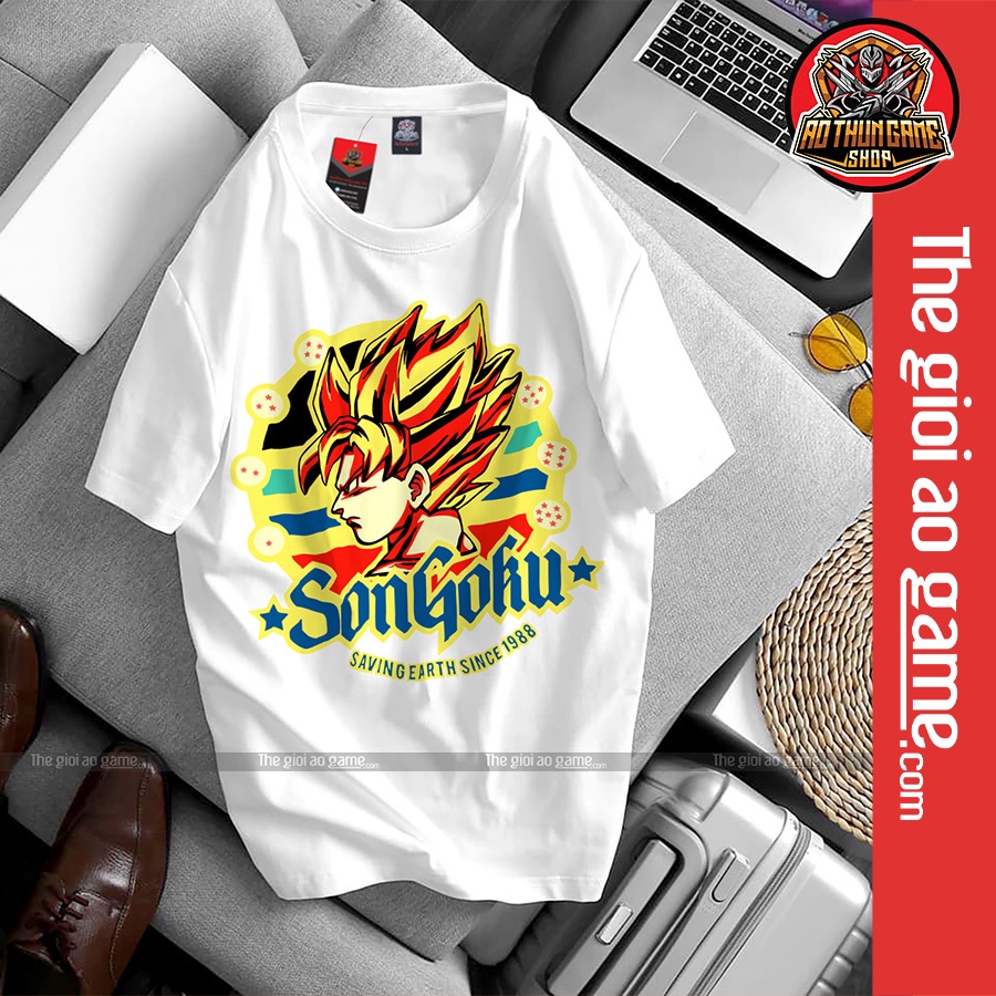 Áo dragon ball Goku nam nữ Áo phông Goku dragon ball  trắng đen form rộng unisex cotton co giãn thoáng mát T08