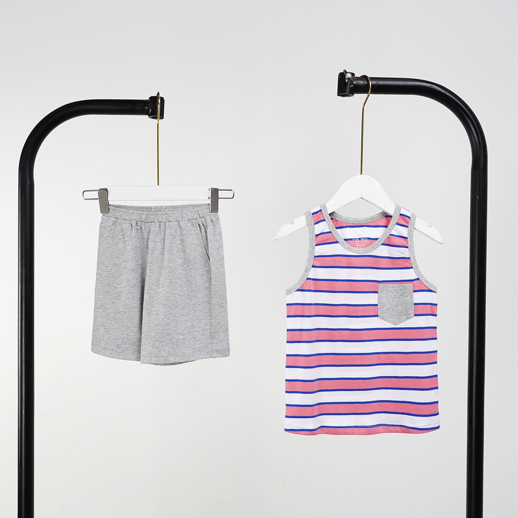 Bộ ba lỗ bé trai SAYME đồ bộ mặc nhà mùa hè cotton mềm mịn thoáng mát từ 10-40kg BBST0019