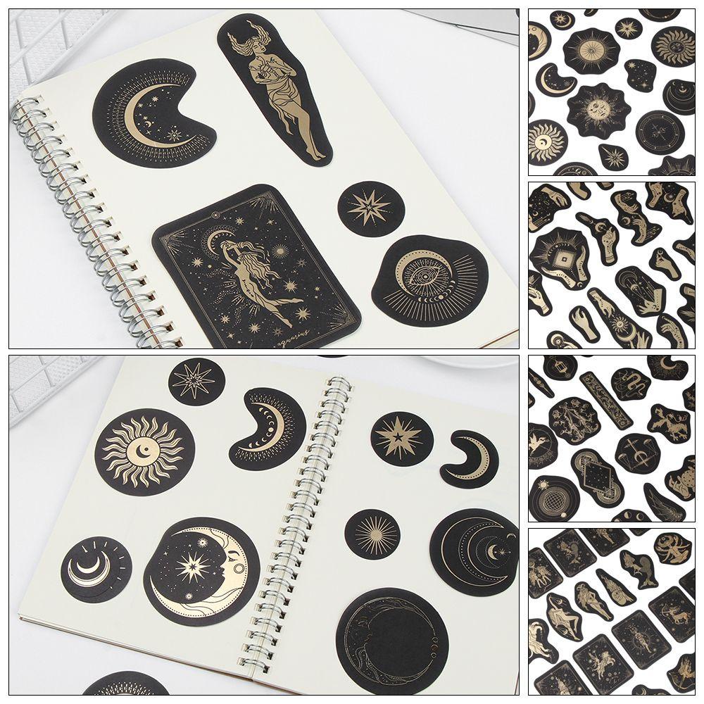 LET 1 Bộ Sticker Dán Trang Trí Sổ Tay Hình Trăng Sao