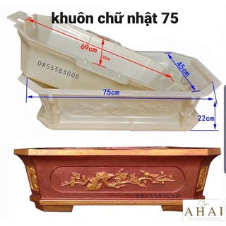 Khuôn đúc chậu cảnh chữ nhật 75