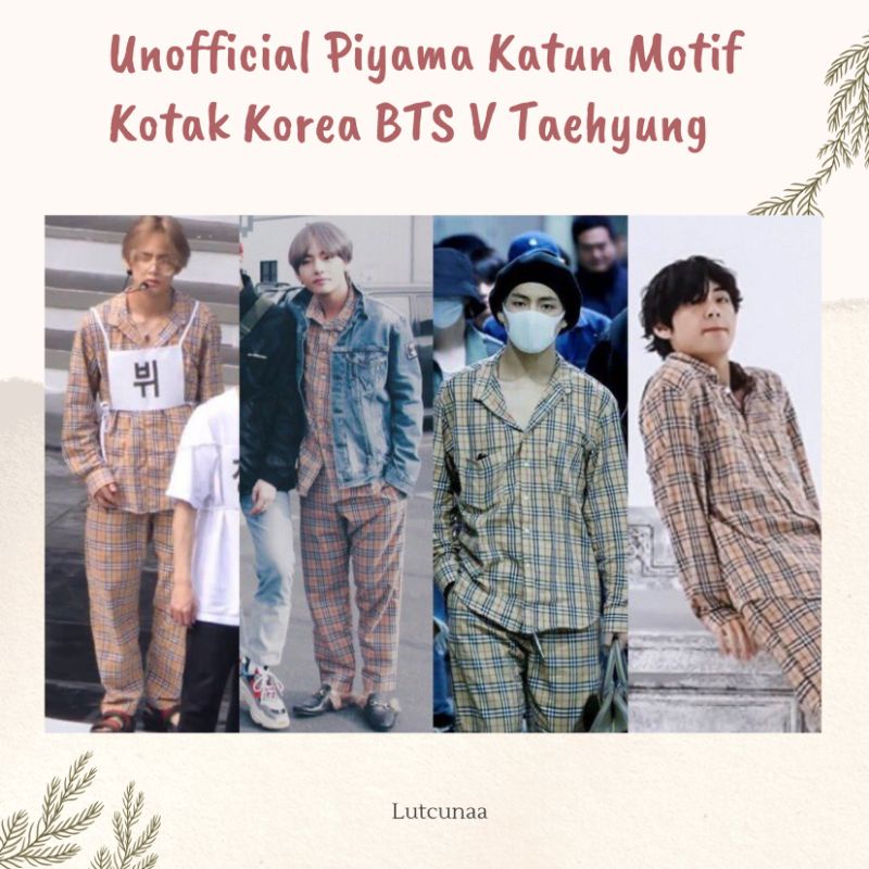 BURBERRY Bộ đồ ngủ pijama in hình ca sĩ Hàn Quốc BTS Taehyung V